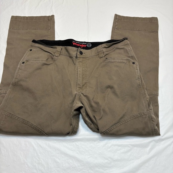 Wrangler ATG Brown Straight All Terrain Gear Utility Work Canvas Pants Men 36x30 - Picture 1 of 11